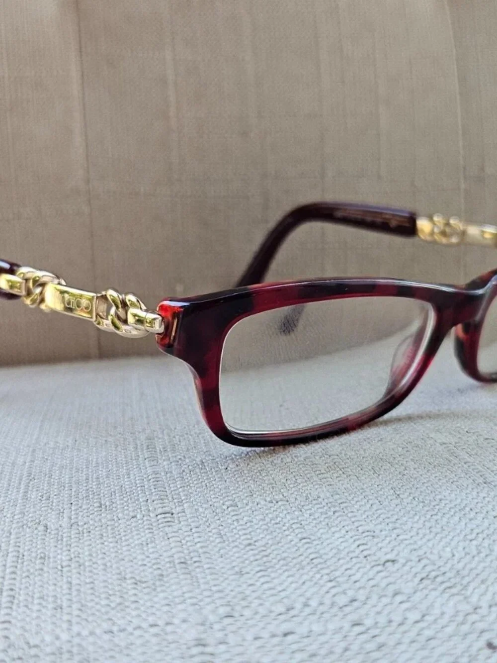 Vintage Jimmy Choo Women Eyeglasses Frame 8RO Eyewear Red Tortoise Glasses Italy